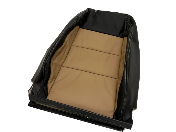 VW Golf 6 VI Leather backrest cover passenger seat right Cinnamon Beige black