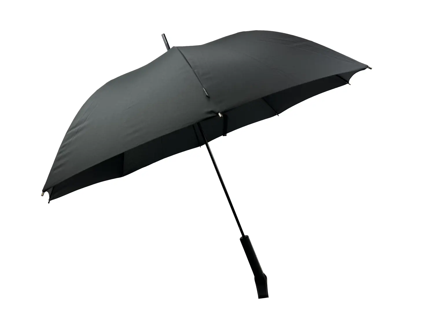 Parapluie original VW noir avec poignée en cuir Nouveau !