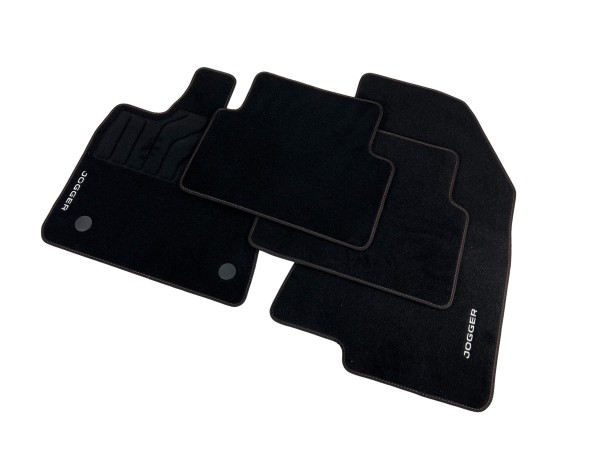 Dacia Jogger 5 seater floor mats velour black with logo 4 pieces