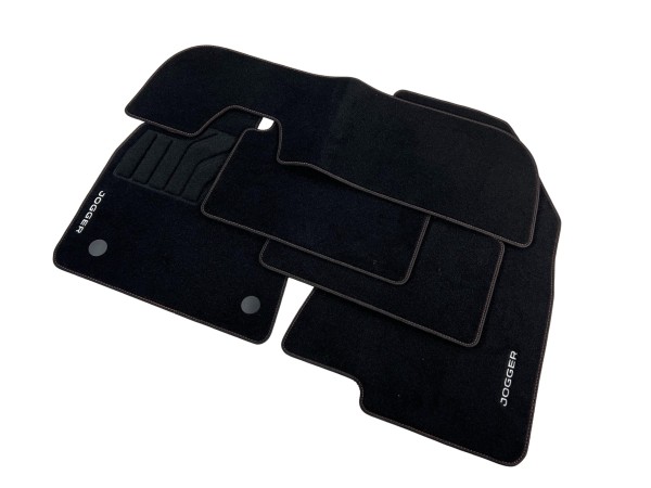 Dacia Jogger 7 seater floor mats velour black with logo 5 pieces