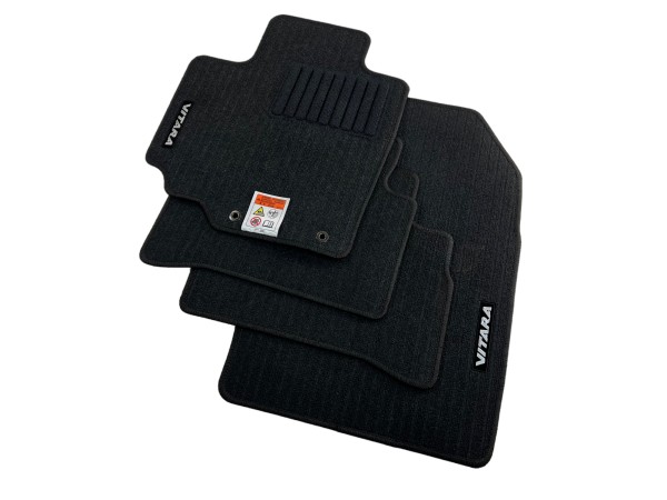 Suzuki Vitara LY floor mats black velor with logo