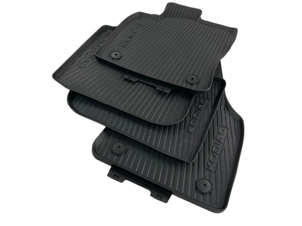 Skoda Kodiaq rubber floor mats black front and rear