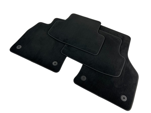 Audi A3 8Y Sportback floor mats black velour stitching rock gray