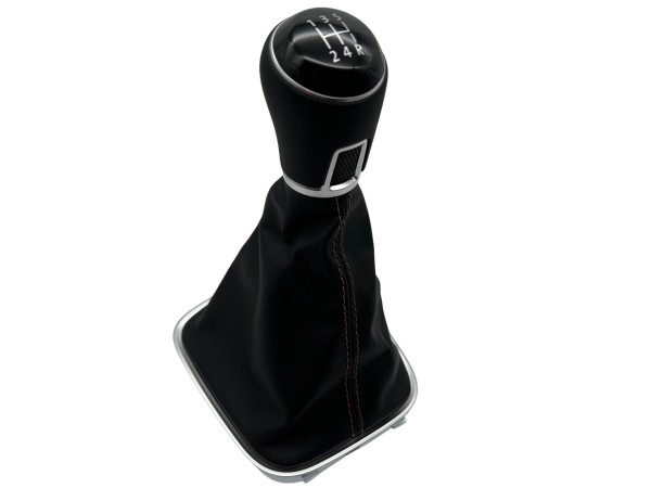 VW Polo 5V 6R 5-speed gear knob leather black truffle stitching