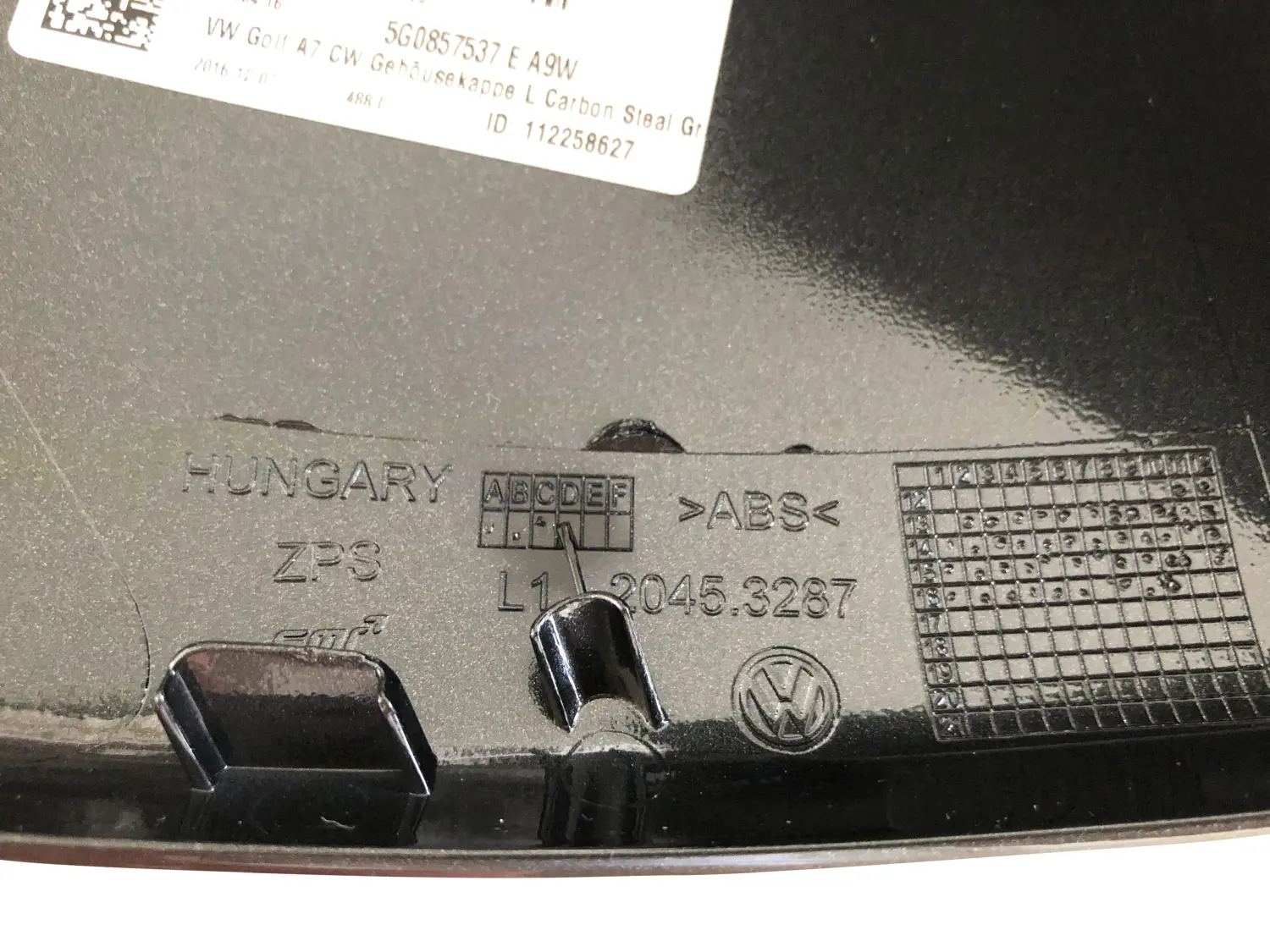 Auto Spiegelkappen, 1 Paar Spiegelkappen Links Rechts Seitenspiegel  Abdeckkappen für VW Golf 7 MK7 MK7.5 R GTI GTD GTE VII 2013-2018 VARIANT E- GOLF 2014-2017 Touran L 2016 2017 (B) : : Auto & Motorrad