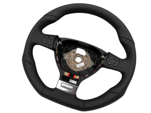 VW Golf 5 V R32 leather steering wheel perforated flattened DSG shift paddles MFA