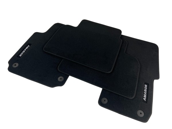 VW Amarok 2H floor mats black velor premium with logo