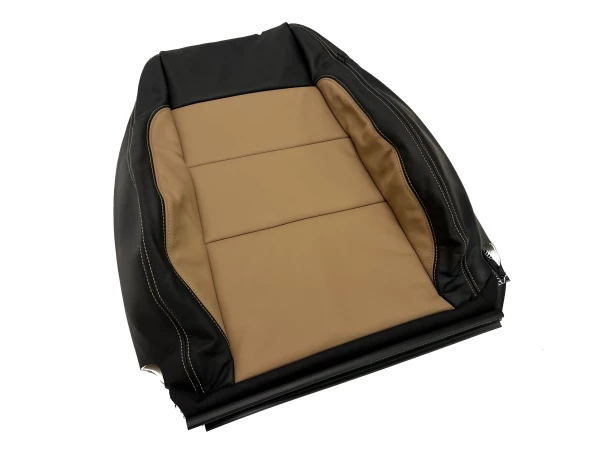 VW Golf 6 VI Leather backrest cover driver seat left Cinnamon Beige black