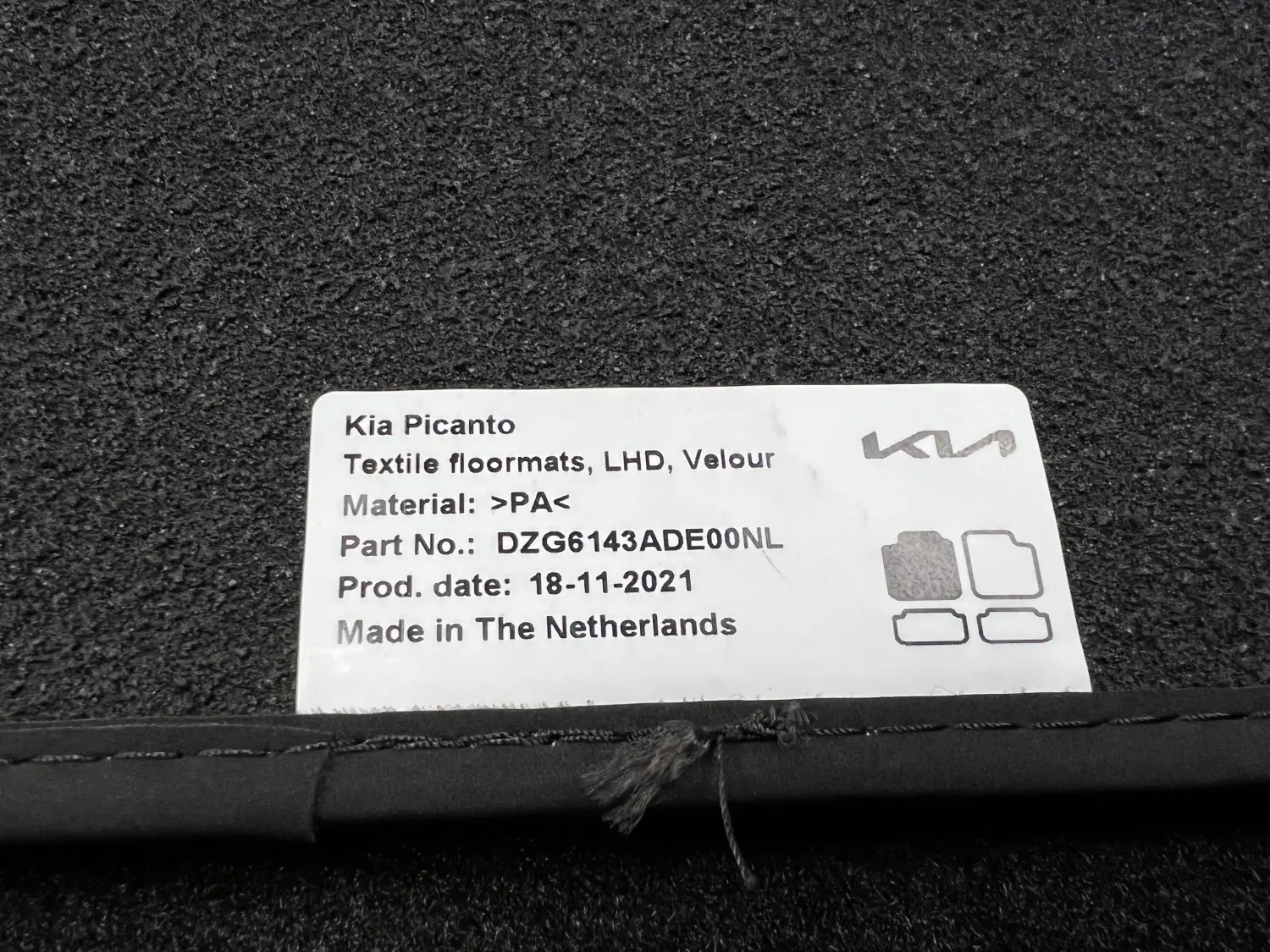 Neu! Fußmatten schwarz GT-Line Set | Picanto Velours KIA RS-Original-Carsupply