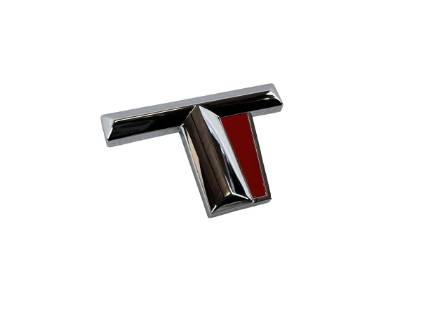 Audi T lettering logo emblem red chrome A4 A6