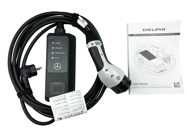 Câble de recharge Mercedes Benz mode 2 type 2 E-F 2 5 mètres 1,9KW