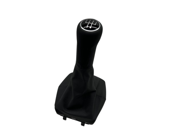 VW Polo 4 9N 5-speed gear knob leather black button