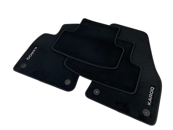 Tappetini Skoda Karoq NU7 in moquette nera velours con logo