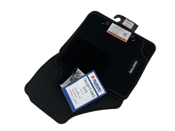 Tappetini Suzuki Baleno 2 in velours nero Eco con logo