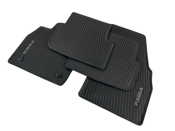 Skoda Fabia 4 rubber floor mats black rubber mats with logo