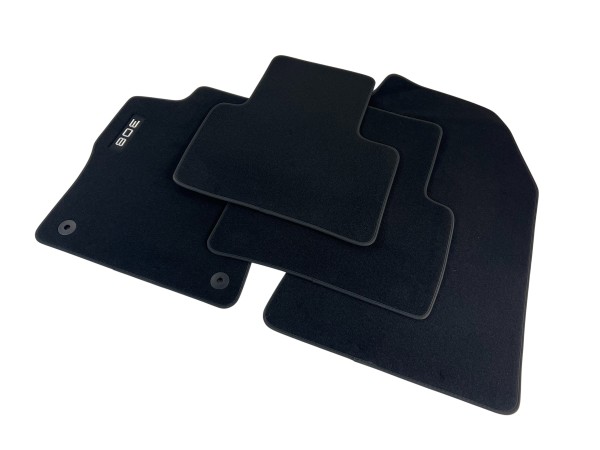 Peugeot 308 III floor mats velour black with logo carpet fabric