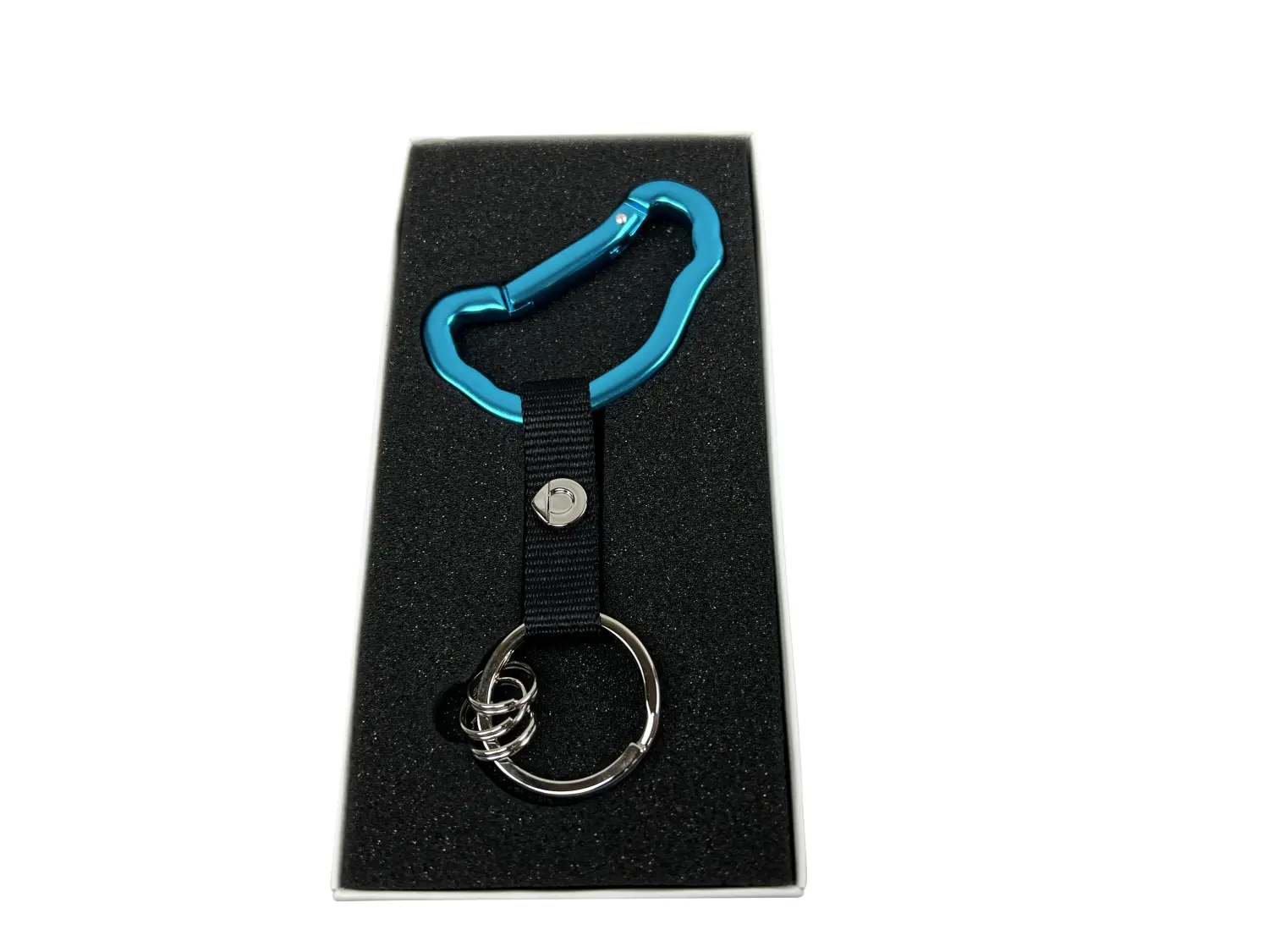 Smart Schlüsselanhanger aus Edelstahl und Nylon Blau