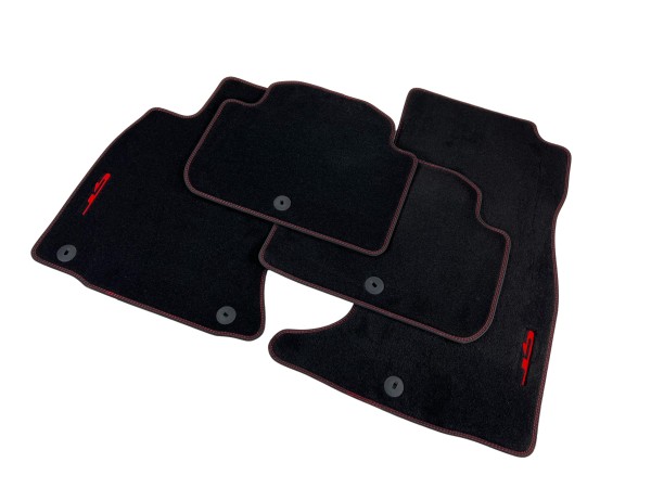 Kia Stinger CK GT floor mats velour black red GT logo