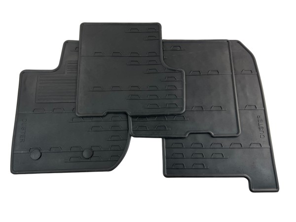 Dacia Duster 1 rubber vloermatten zwart met logo rubber matten 4 stuks