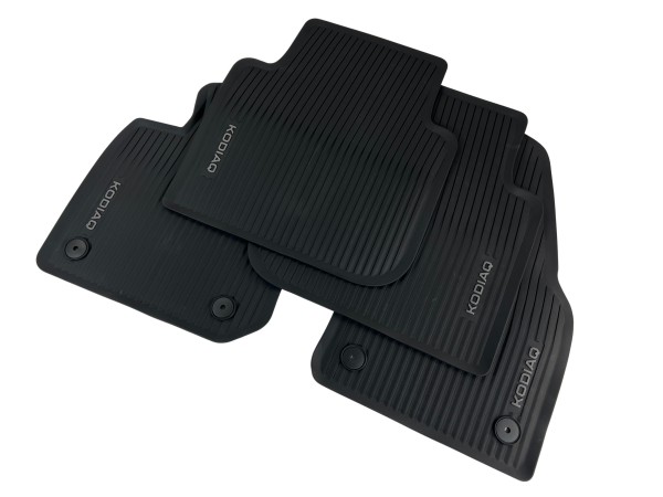 Skoda Kodiaq 2 rubber floor mats black front and rear with logo