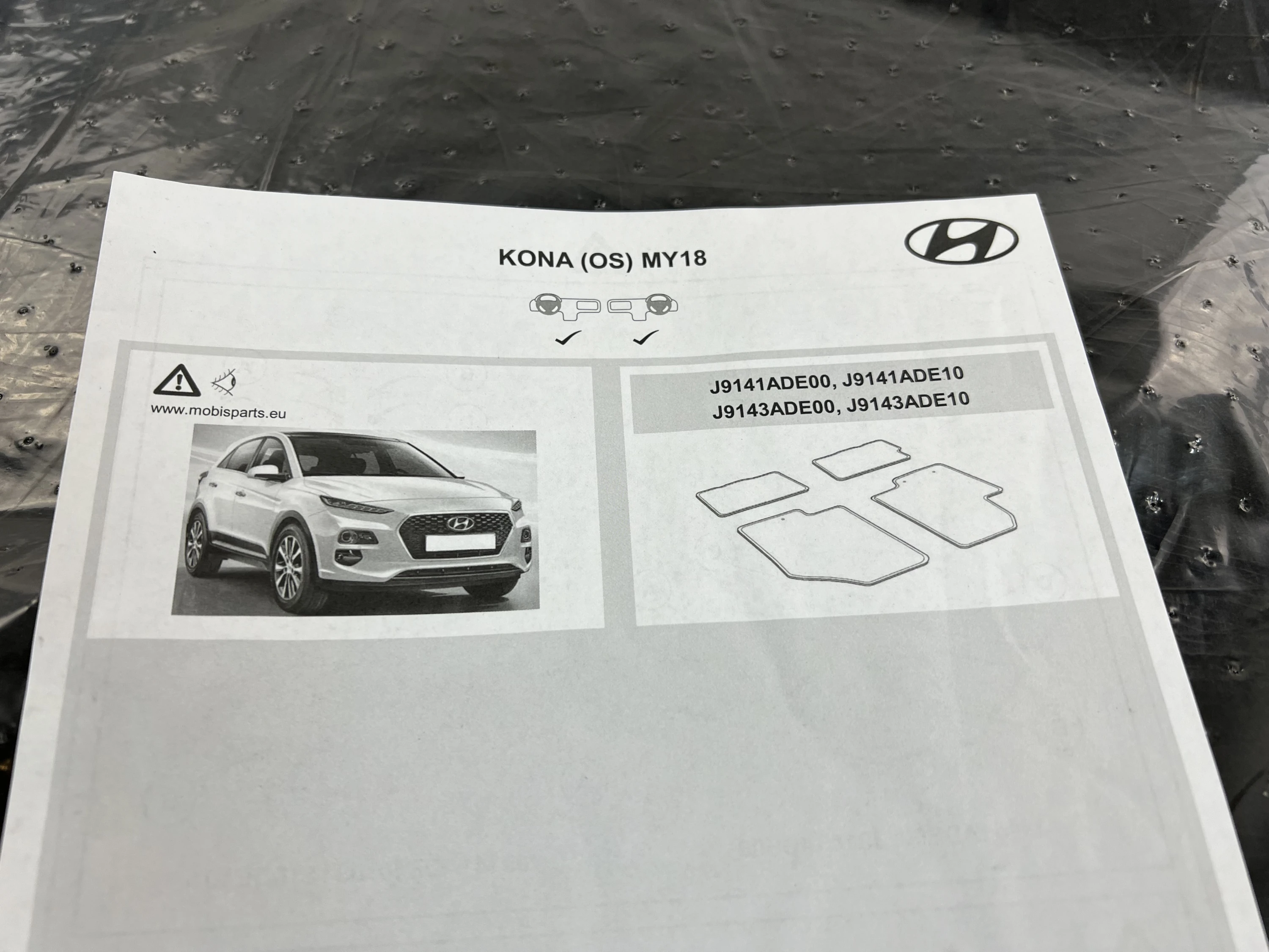 Fußmatten Hyundai Kona OS Velours Neu!