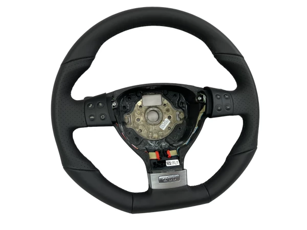 VW Golf 5 V GTI leather steering wheel perforated flattened DSG shift paddles MFA