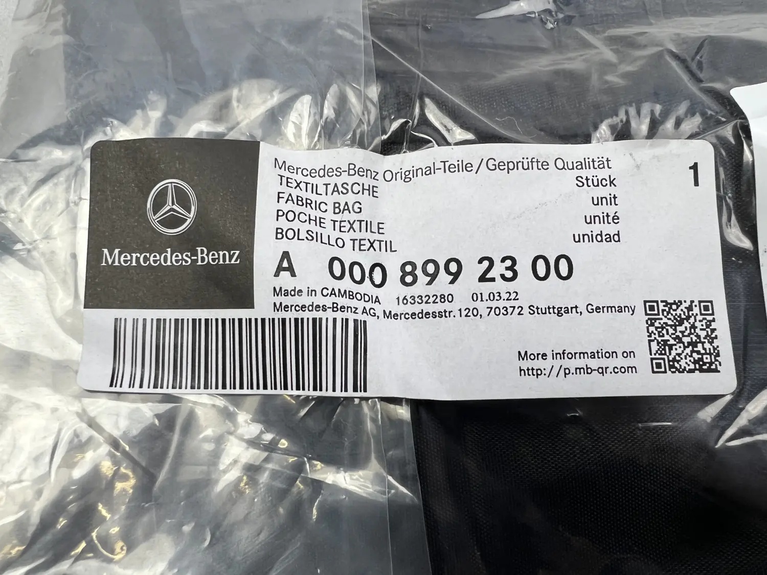 OEM Mercedes-Benz Tasche für Ladekabel Aufbewahrung Original